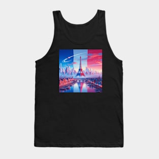 Future Paris Sci Fi Art Tank Top